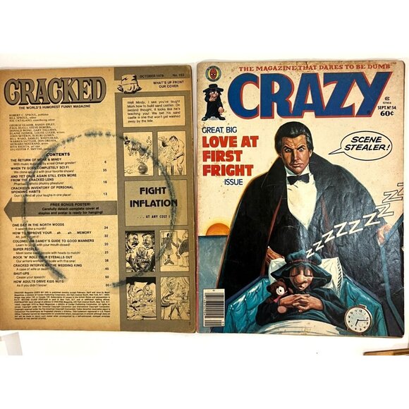 Vintage Cracked & Crazy Humor Magazines 1979 - Picture 1 of 2
